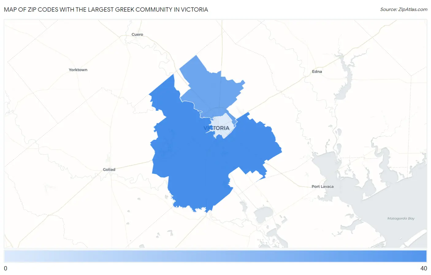 Zip Codes with the Largest Greek Community in Victoria Map