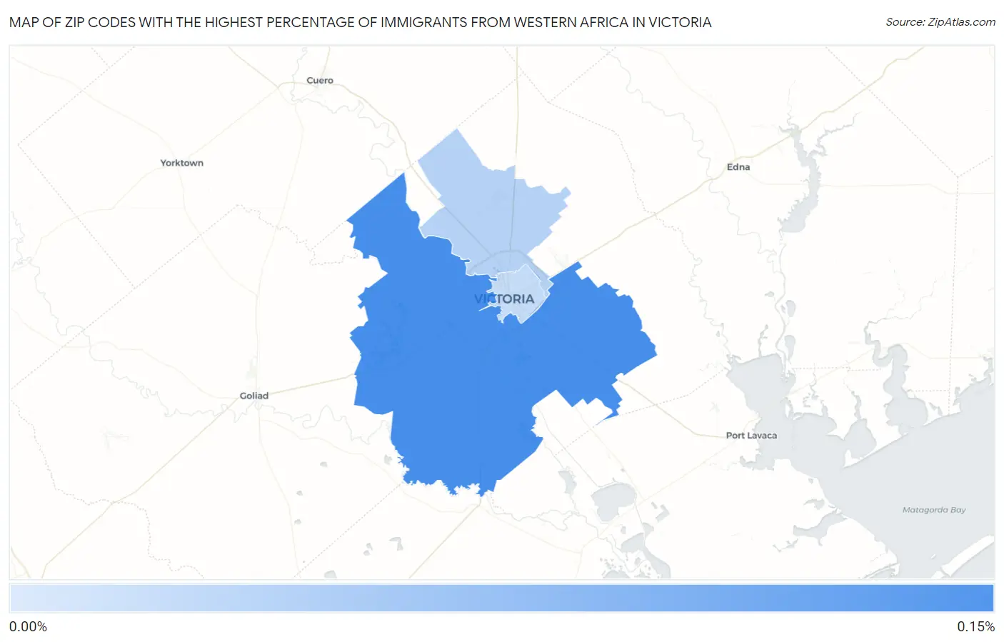 Zip Codes with the Highest Percentage of Immigrants from Western Africa in Victoria Map