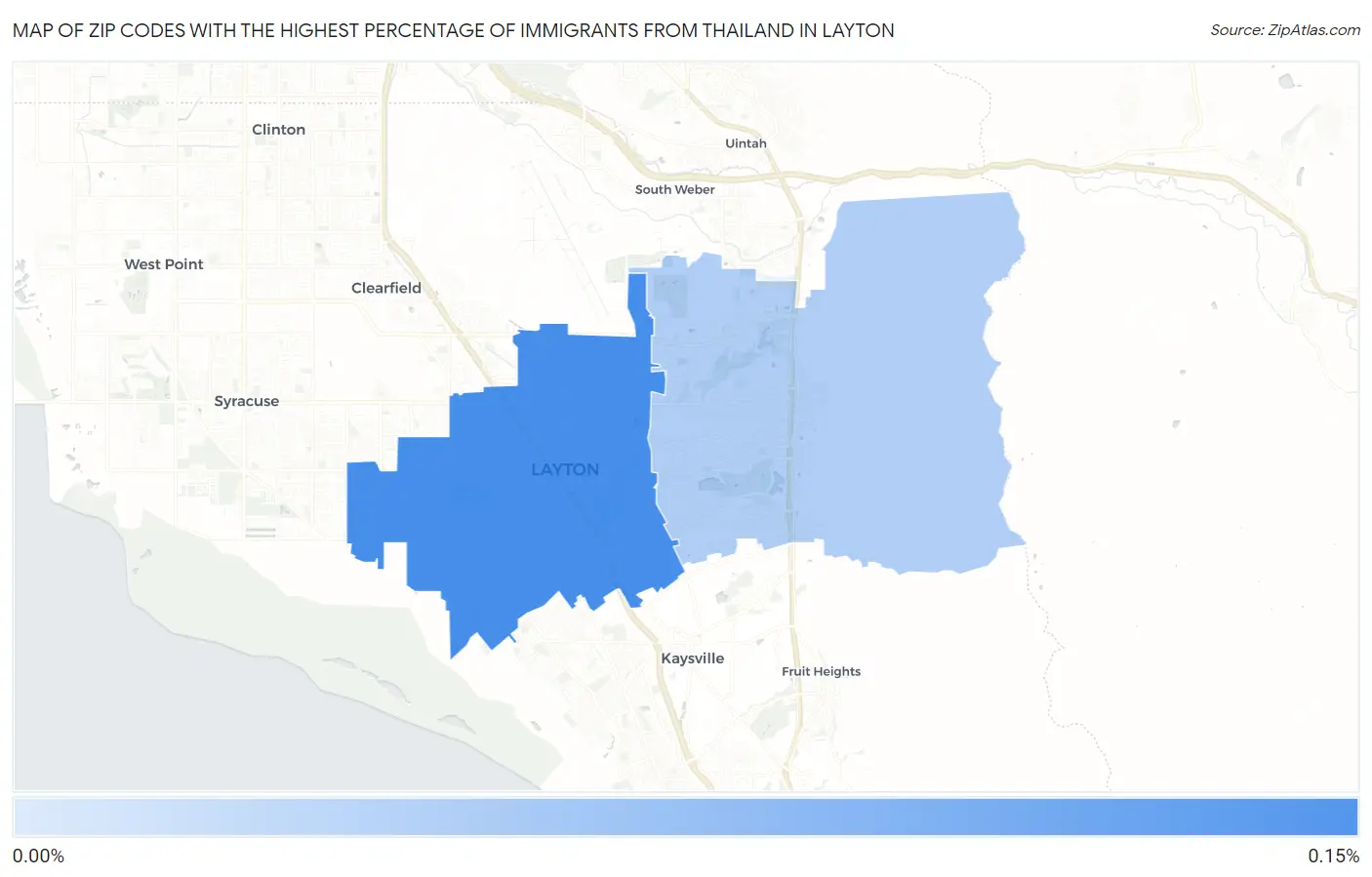 Zip Codes with the Highest Percentage of Immigrants from Thailand in Layton Map
