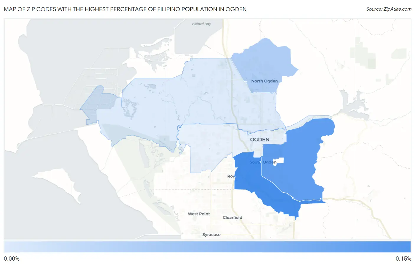 Zip Codes with the Highest Percentage of Filipino Population in Ogden Map