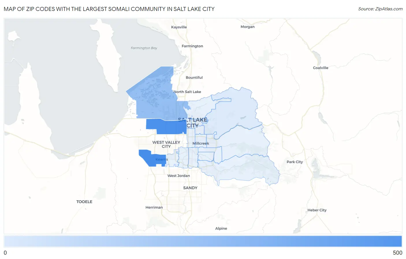 Zip Codes with the Largest Somali Community in Salt Lake City Map