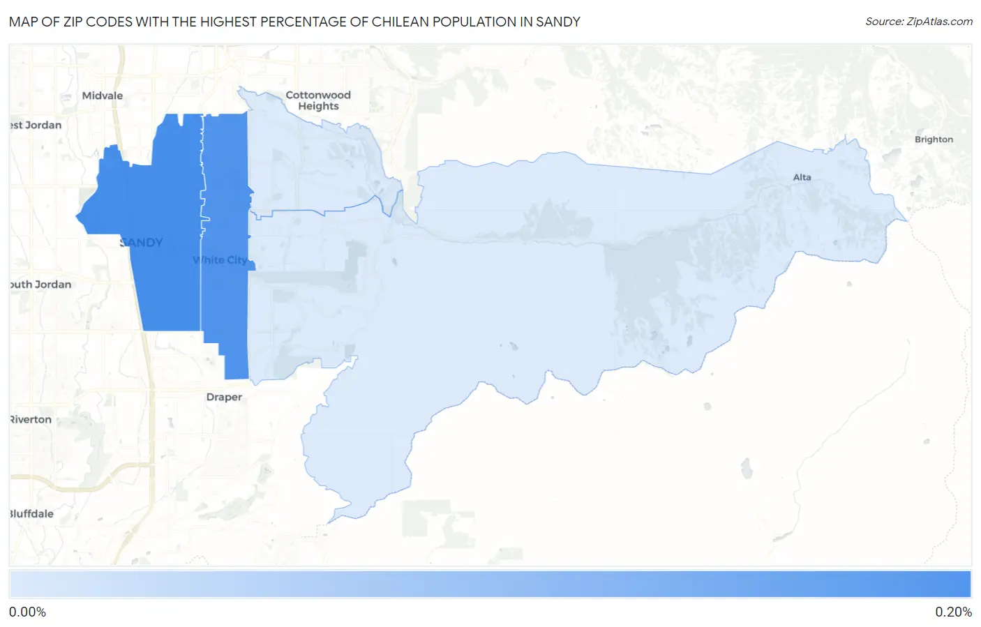 Zip Codes with the Highest Percentage of Chilean Population in Sandy Map