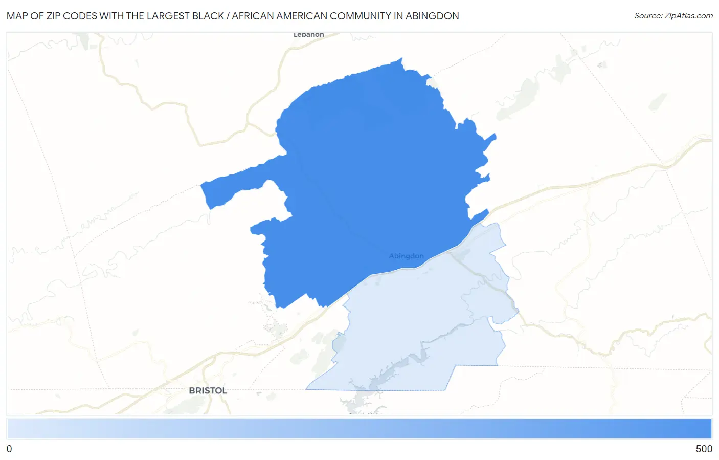 Zip Codes with the Largest Black / African American Community in Abingdon Map