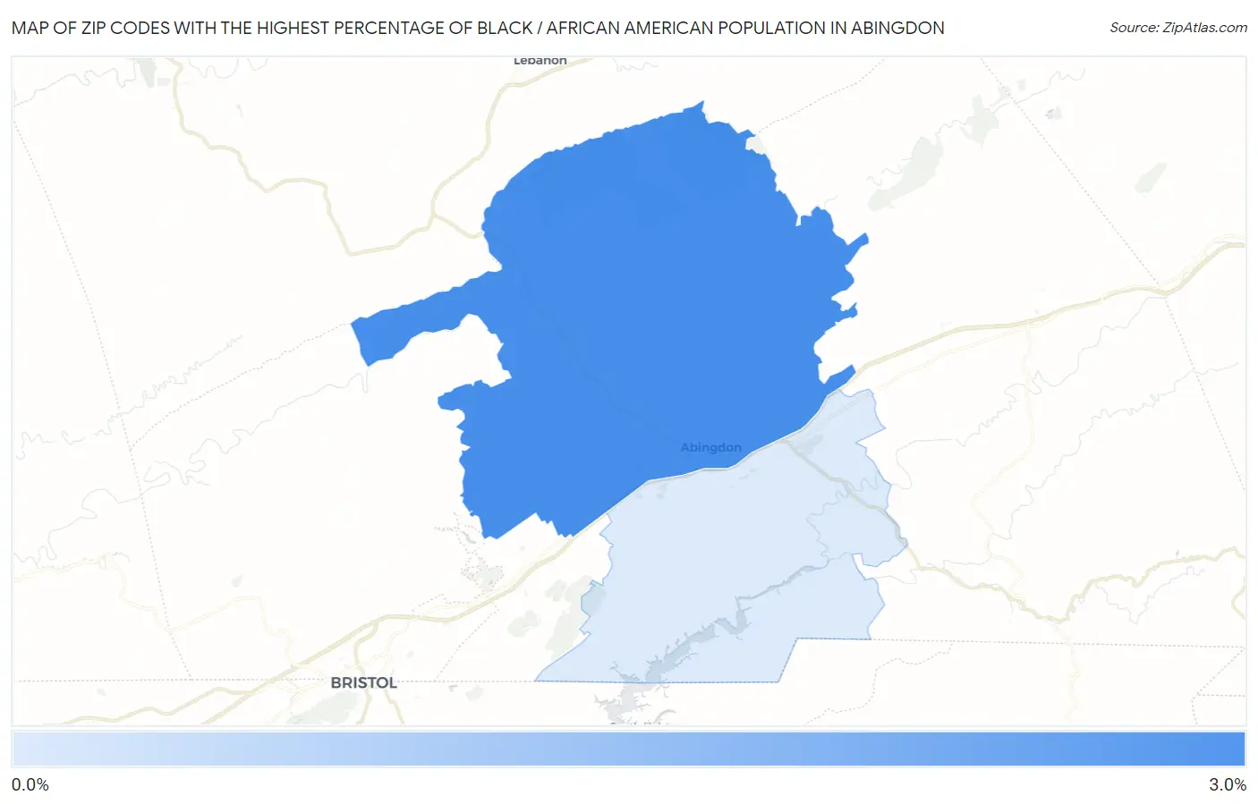 Zip Codes with the Highest Percentage of Black / African American Population in Abingdon Map