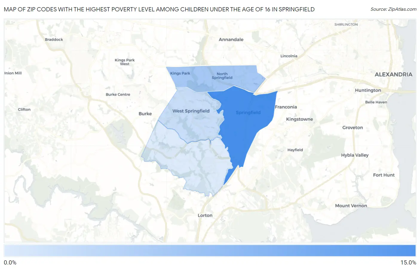 Zip Codes with the Highest Poverty Level Among Children Under the Age of 16 in Springfield Map