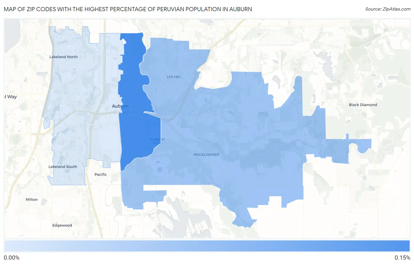 Zip Codes with the Highest Percentage of Peruvian Population in Auburn Map