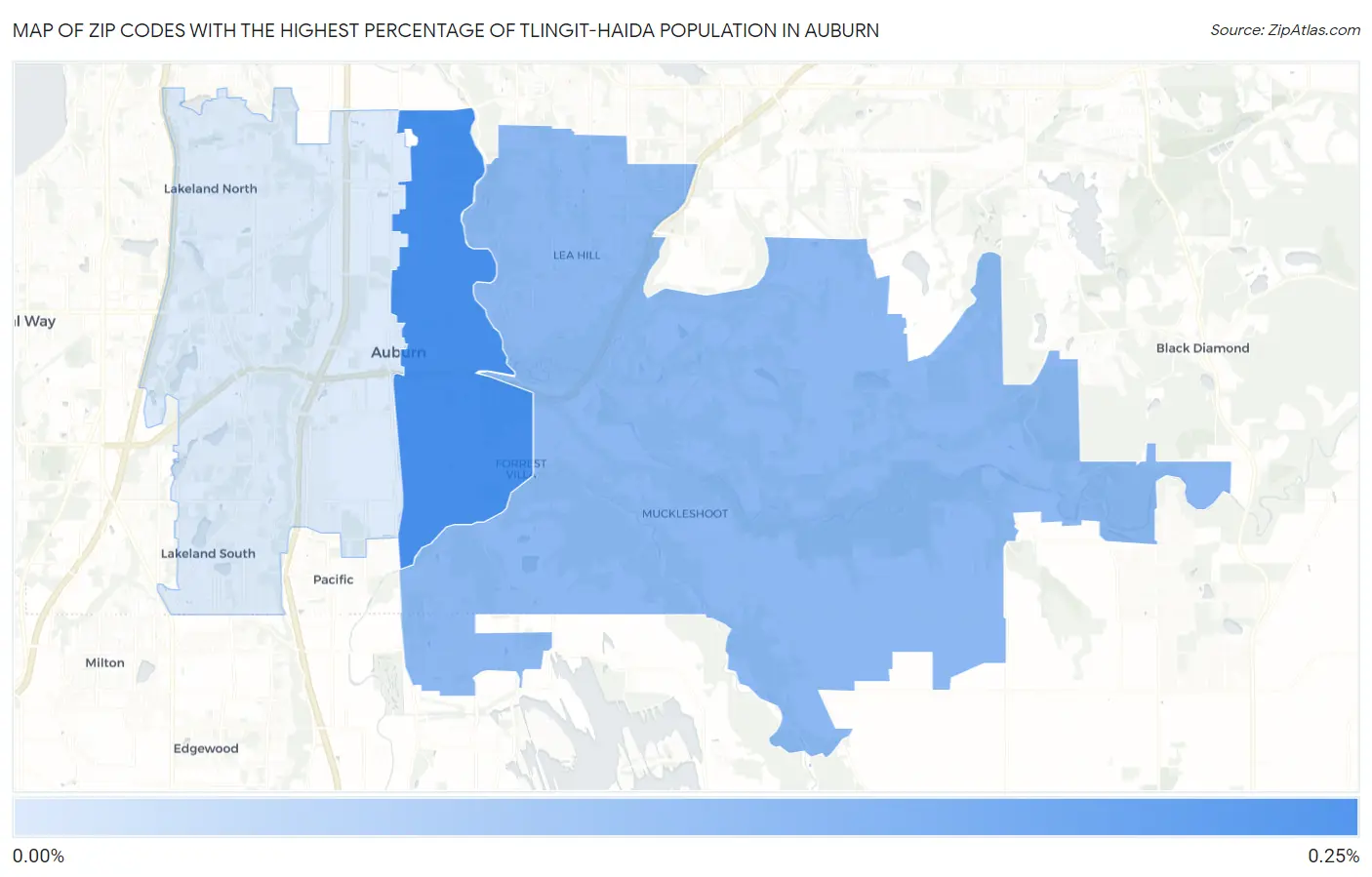Zip Codes with the Highest Percentage of Tlingit-Haida Population in Auburn Map