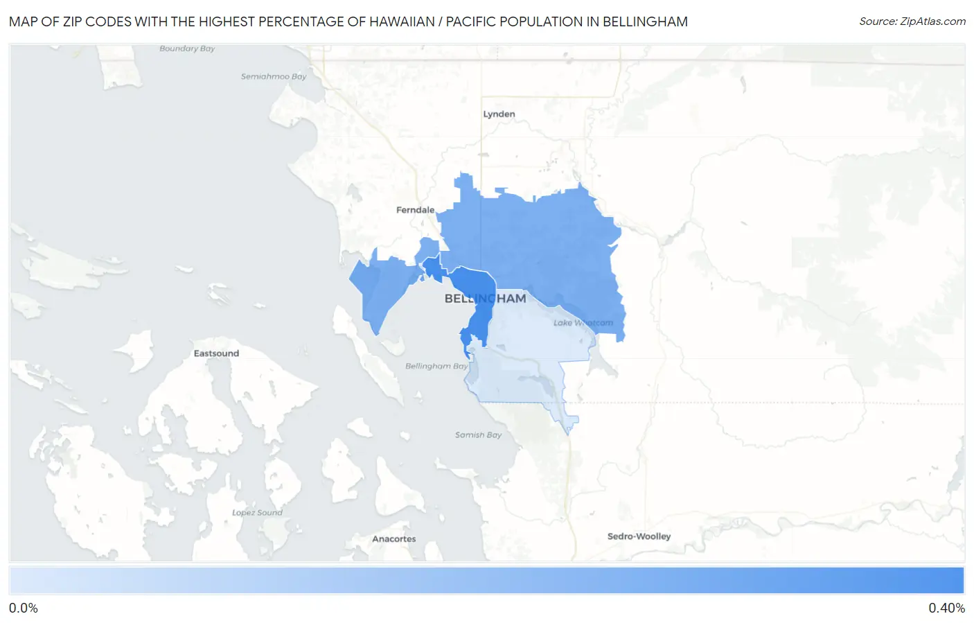 Zip Codes with the Highest Percentage of Hawaiian / Pacific Population in Bellingham Map