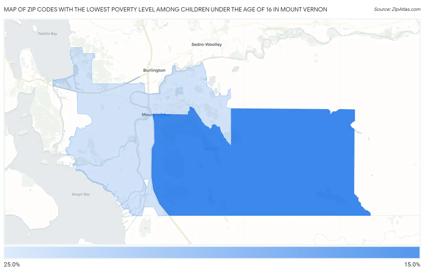 Zip Codes with the Lowest Poverty Level Among Children Under the Age of 16 in Mount Vernon Map