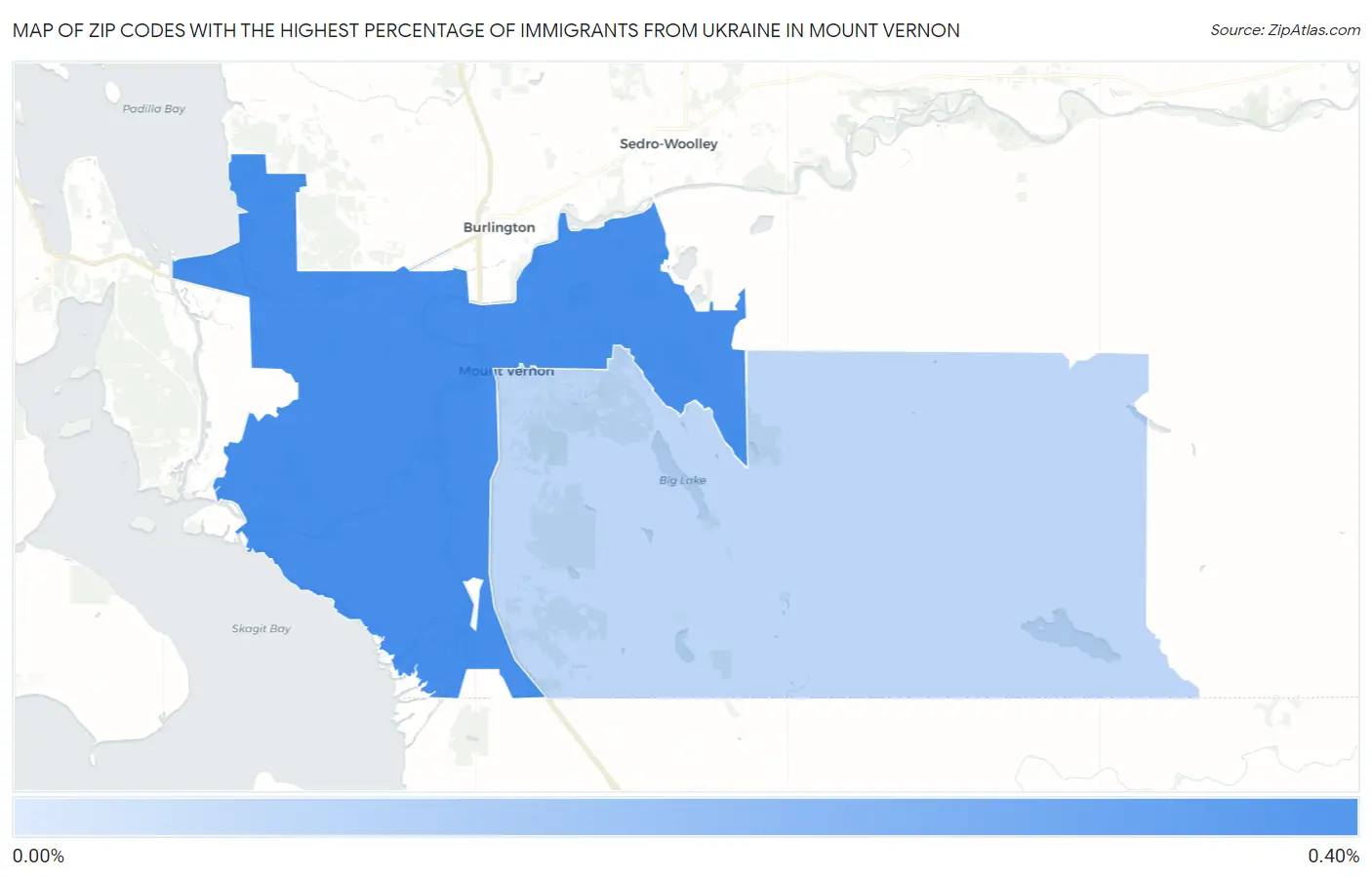 Zip Codes with the Highest Percentage of Immigrants from Ukraine in Mount Vernon Map