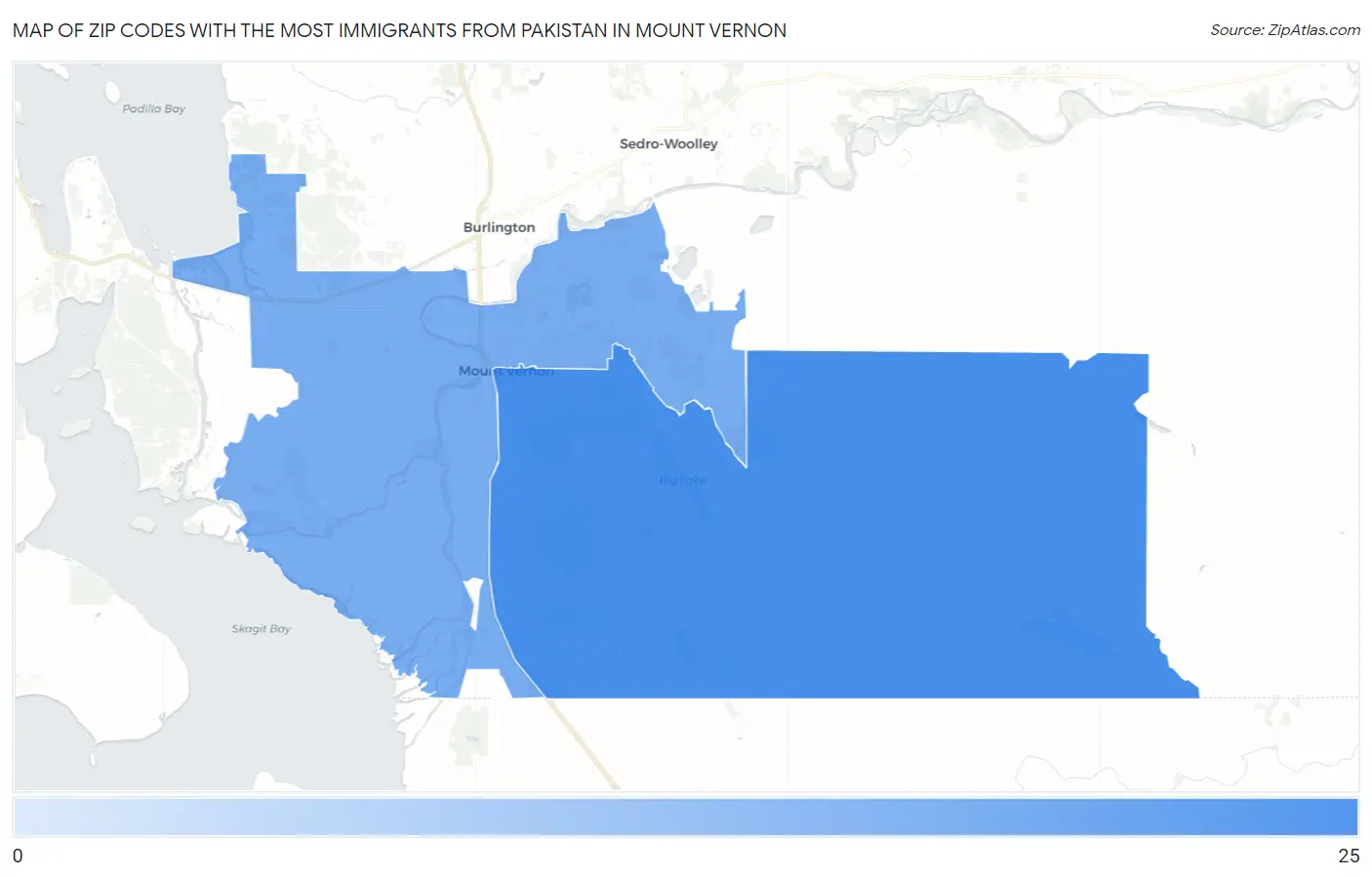 Zip Codes with the Most Immigrants from Pakistan in Mount Vernon Map