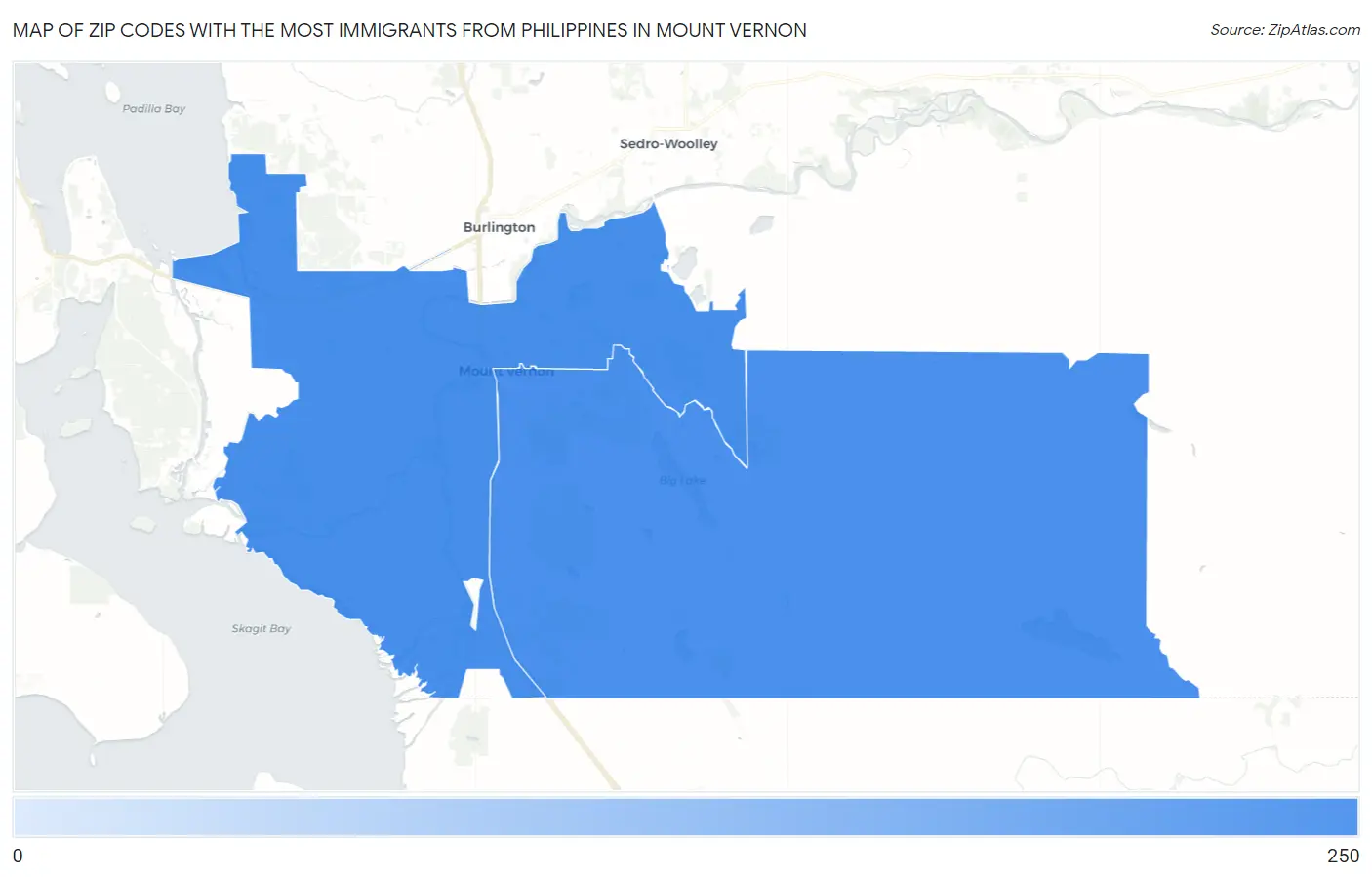 Zip Codes with the Most Immigrants from Philippines in Mount Vernon Map