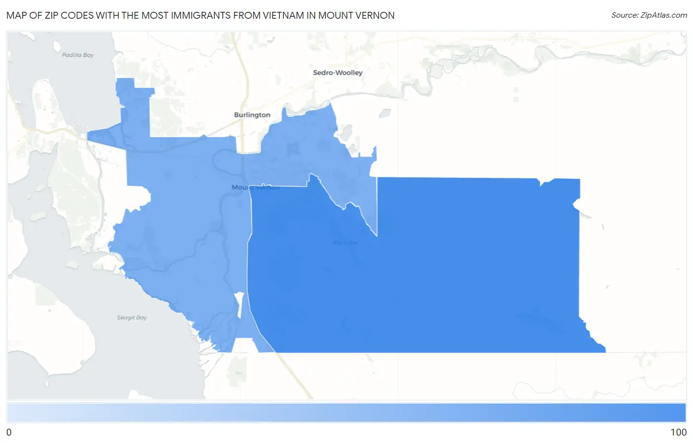 Zip Codes with the Most Immigrants from Vietnam in Mount Vernon Map