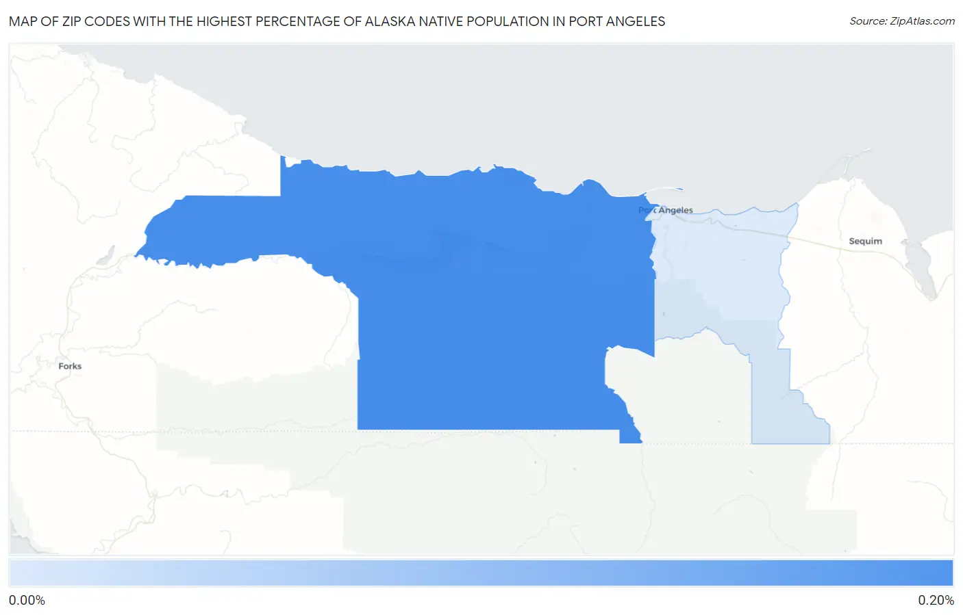 Zip Codes with the Highest Percentage of Alaska Native Population in Port Angeles Map
