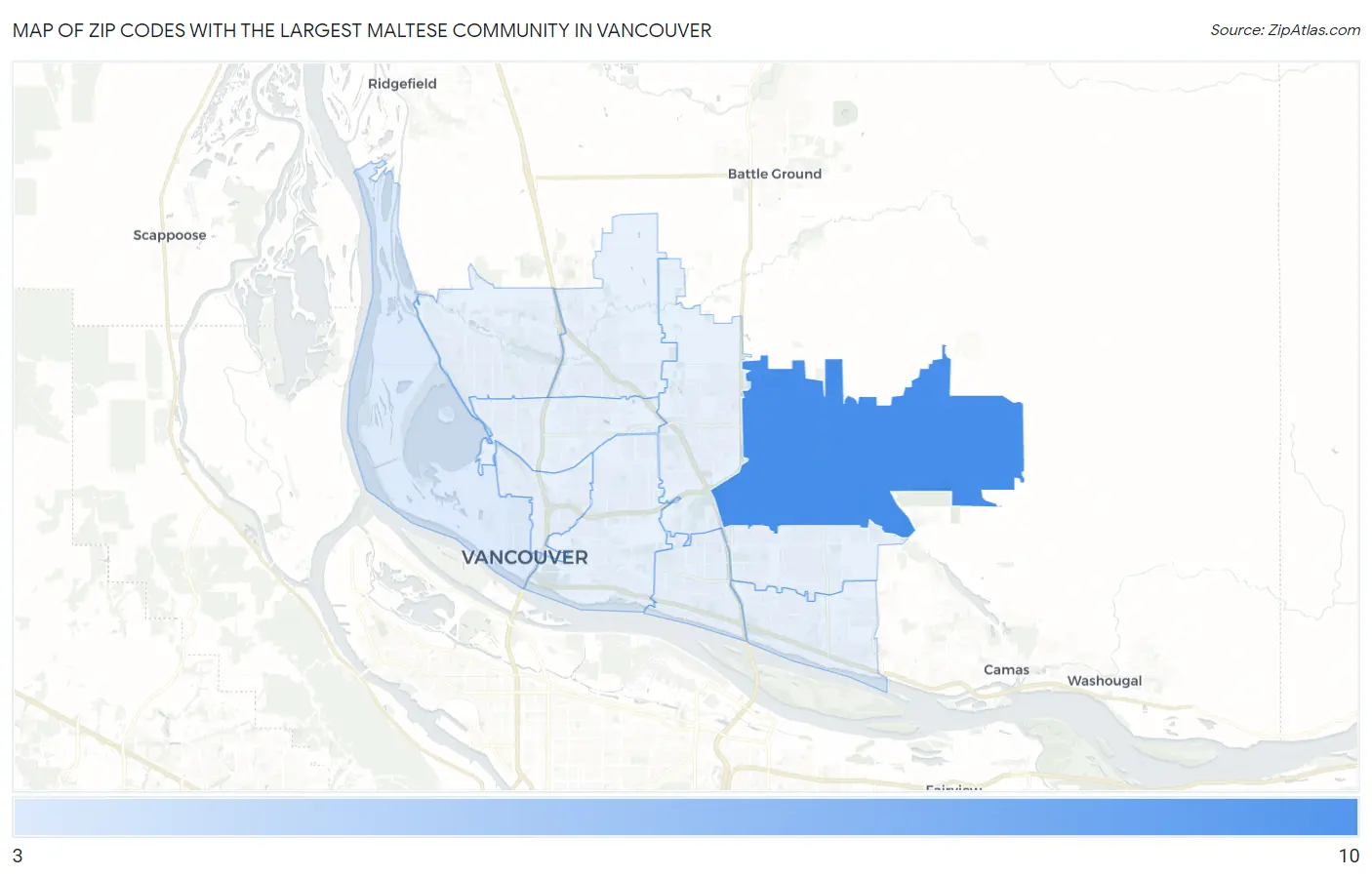 Zip Codes with the Largest Maltese Community in Vancouver Map