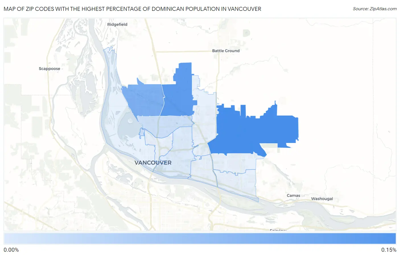 Zip Codes with the Highest Percentage of Dominican Population in Vancouver Map