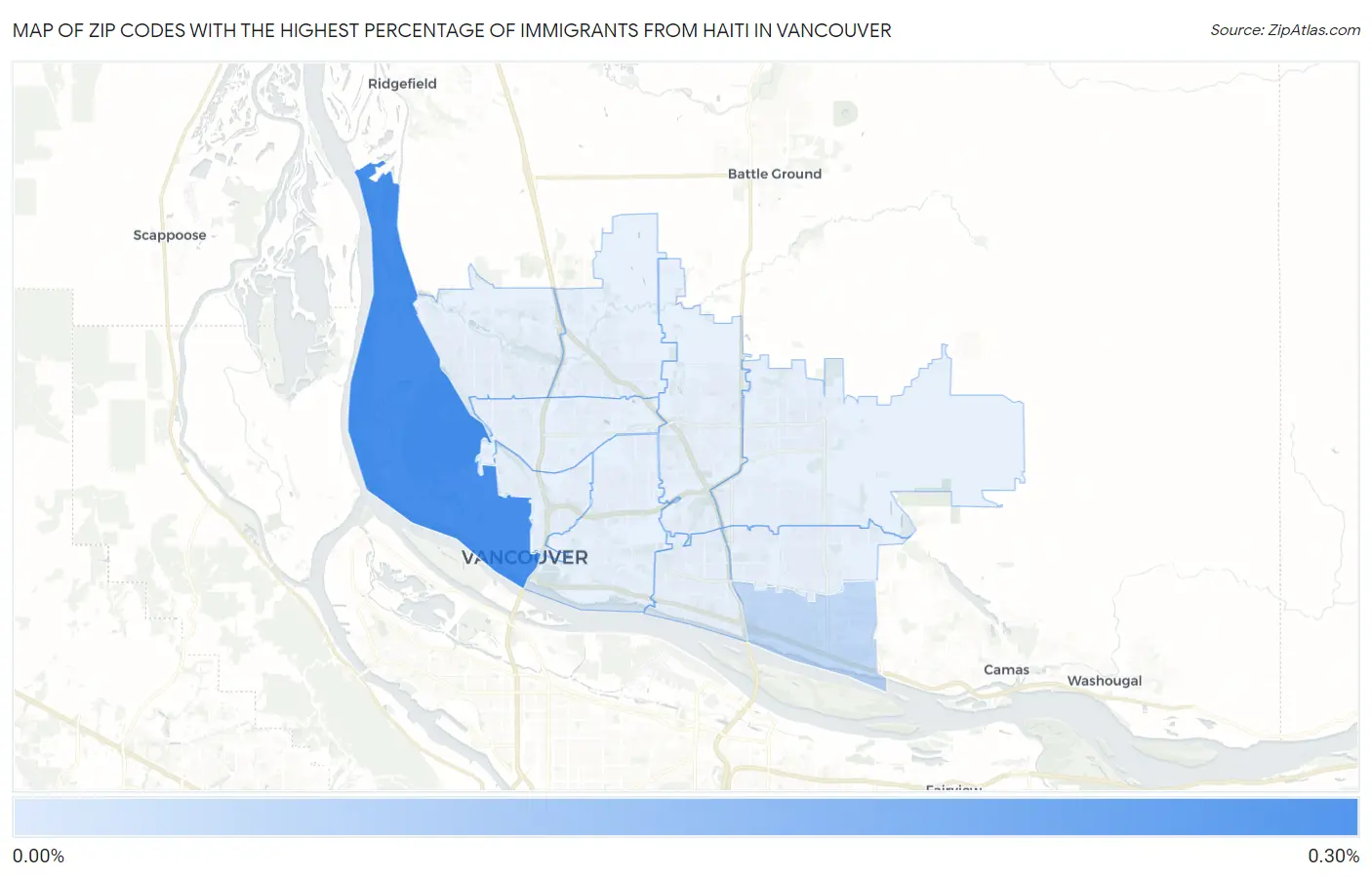 Zip Codes with the Highest Percentage of Immigrants from Haiti in Vancouver Map