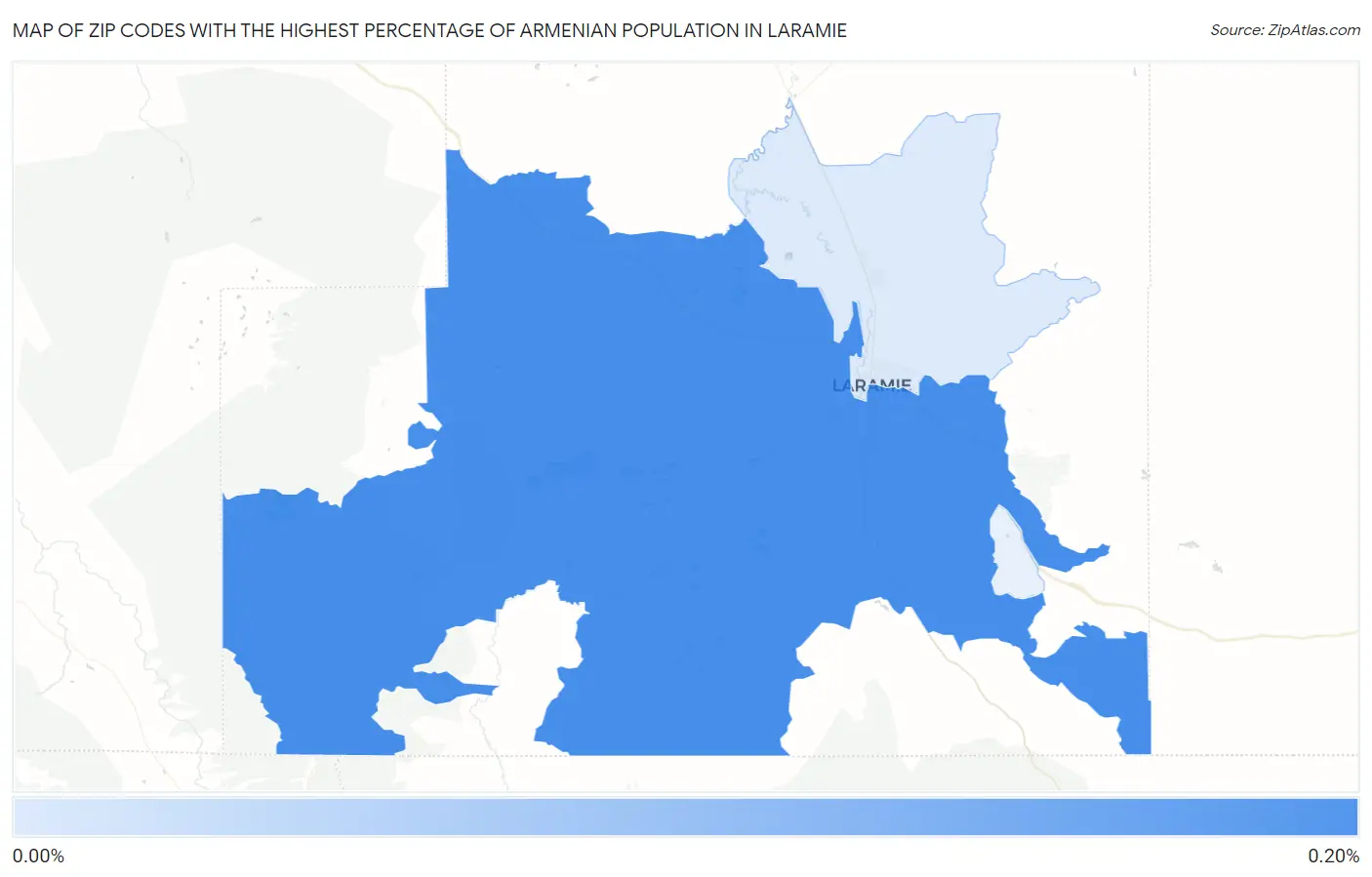 Zip Codes with the Highest Percentage of Armenian Population in Laramie Map