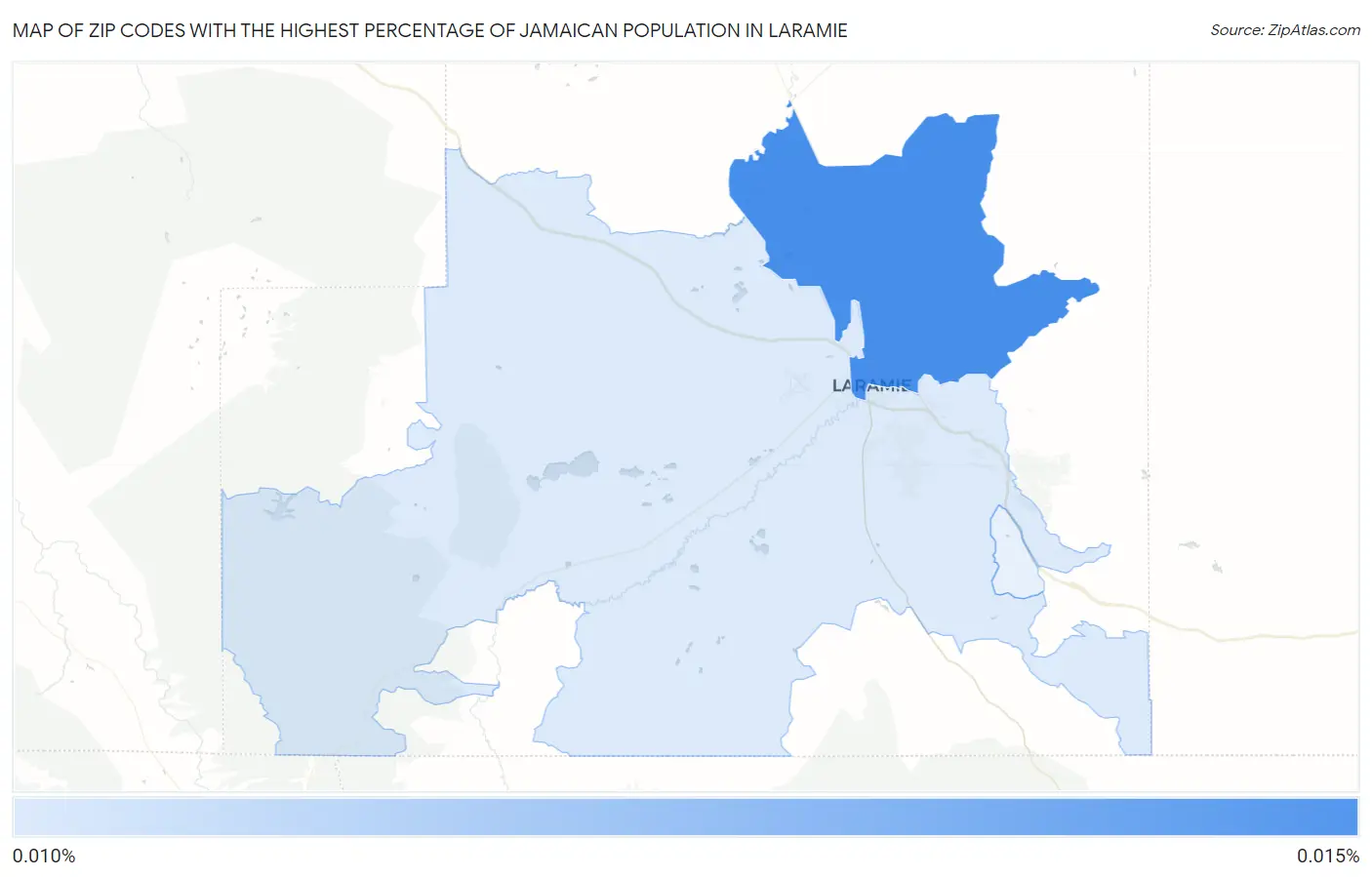 Zip Codes with the Highest Percentage of Jamaican Population in Laramie Map