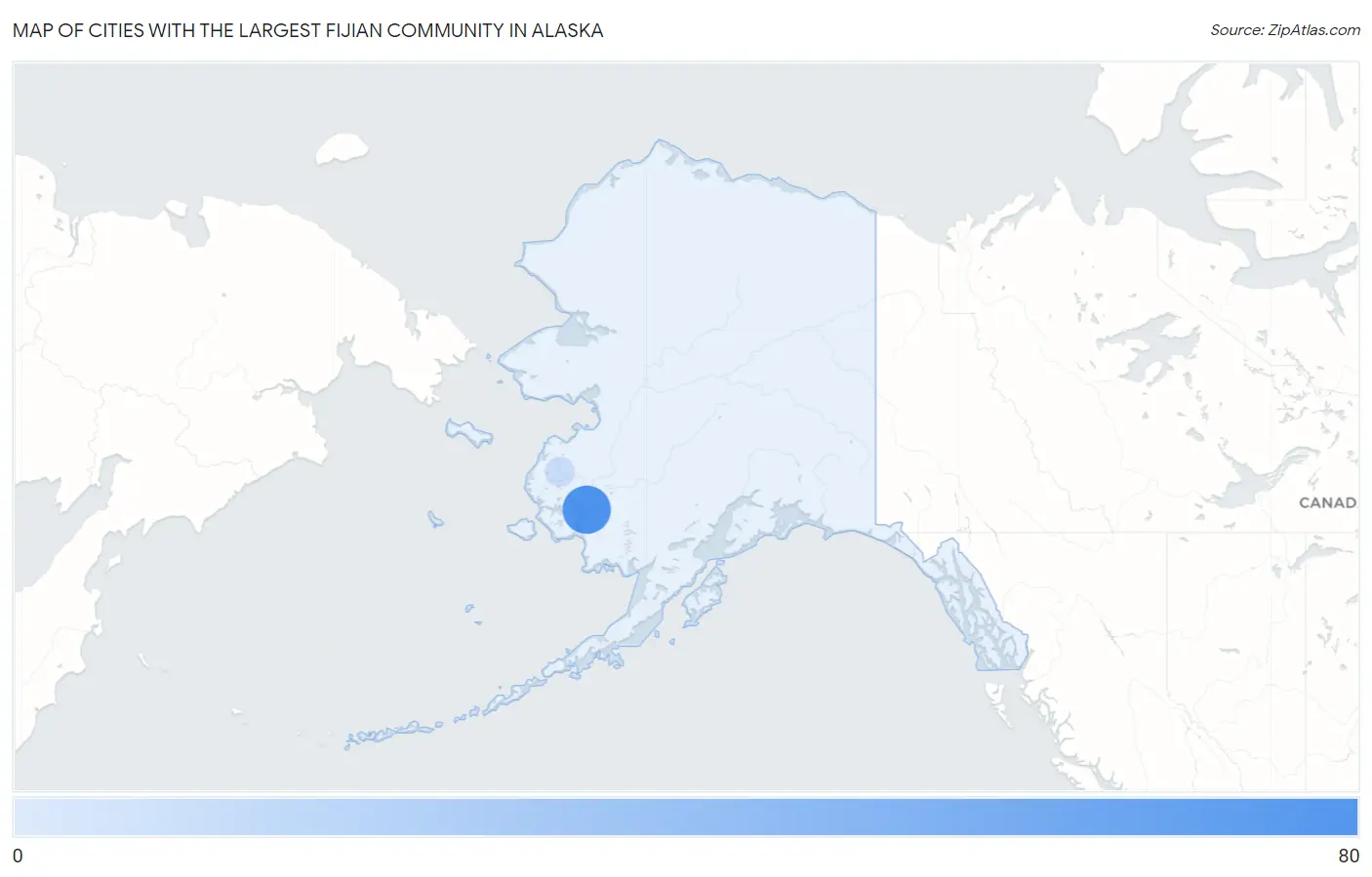 Cities with the Largest Fijian Community in Alaska Map