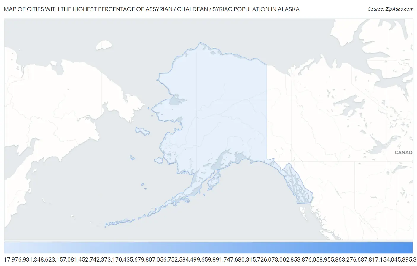 Cities with the Highest Percentage of Assyrian / Chaldean / Syriac Population in Alaska Map