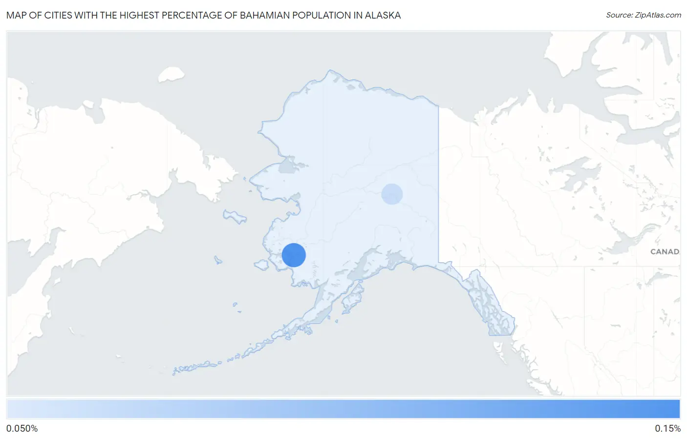 Cities with the Highest Percentage of Bahamian Population in Alaska Map