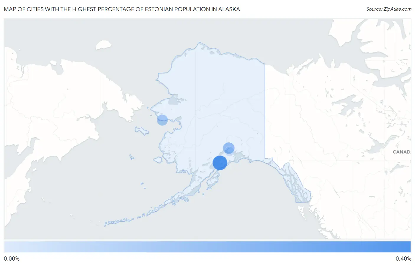 Cities with the Highest Percentage of Estonian Population in Alaska Map
