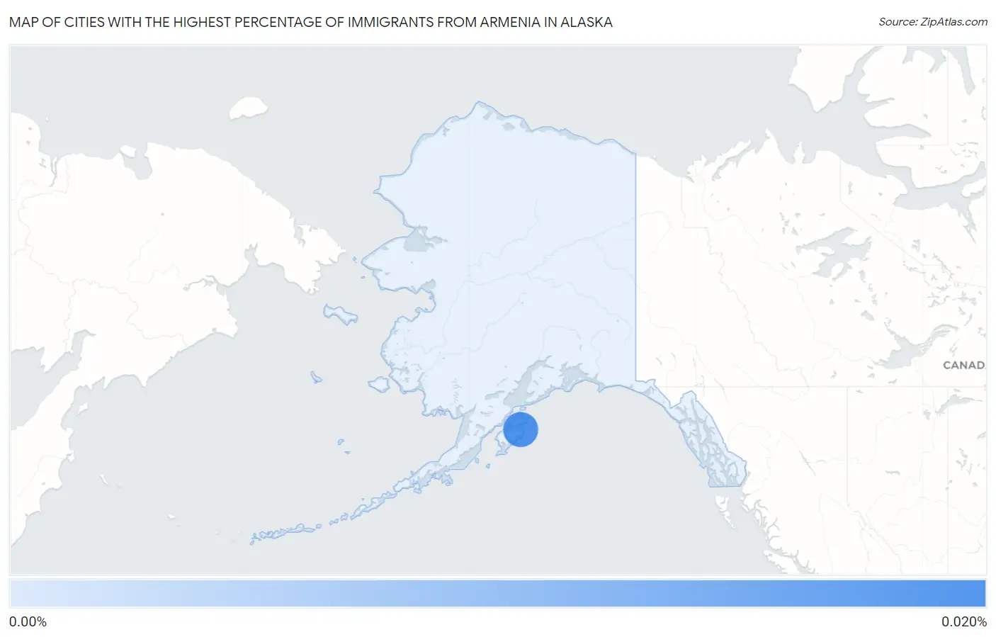 Cities with the Highest Percentage of Immigrants from Armenia in Alaska Map