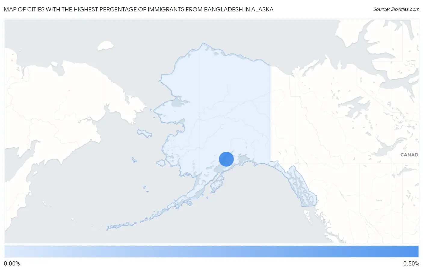 Cities with the Highest Percentage of Immigrants from Bangladesh in Alaska Map
