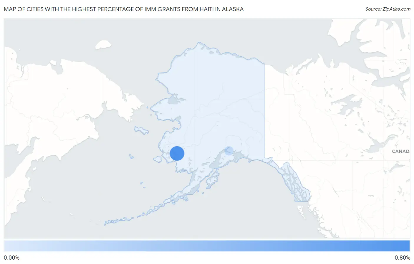 Cities with the Highest Percentage of Immigrants from Haiti in Alaska Map