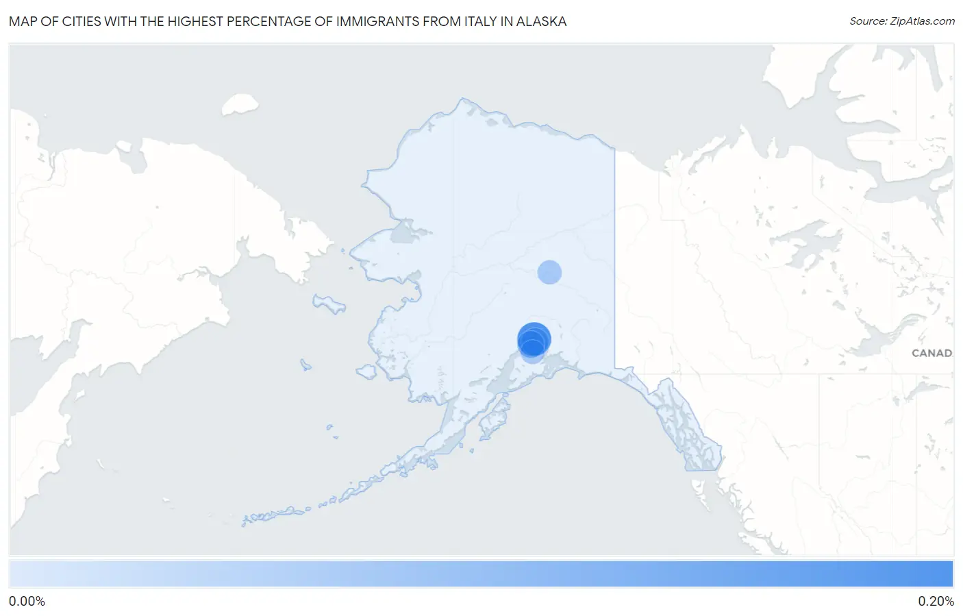 Cities with the Highest Percentage of Immigrants from Italy in Alaska Map