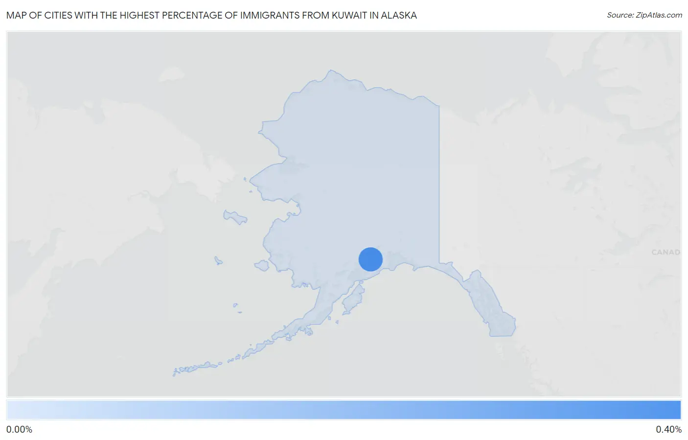 Cities with the Highest Percentage of Immigrants from Kuwait in Alaska Map