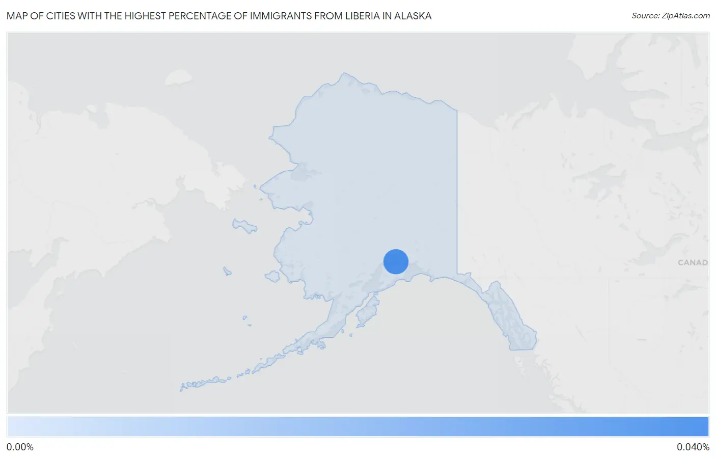 Cities with the Highest Percentage of Immigrants from Liberia in Alaska Map