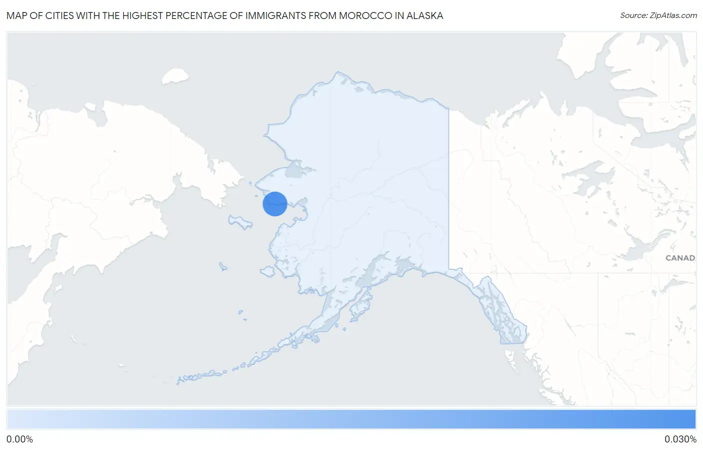 Cities with the Highest Percentage of Immigrants from Morocco in Alaska Map