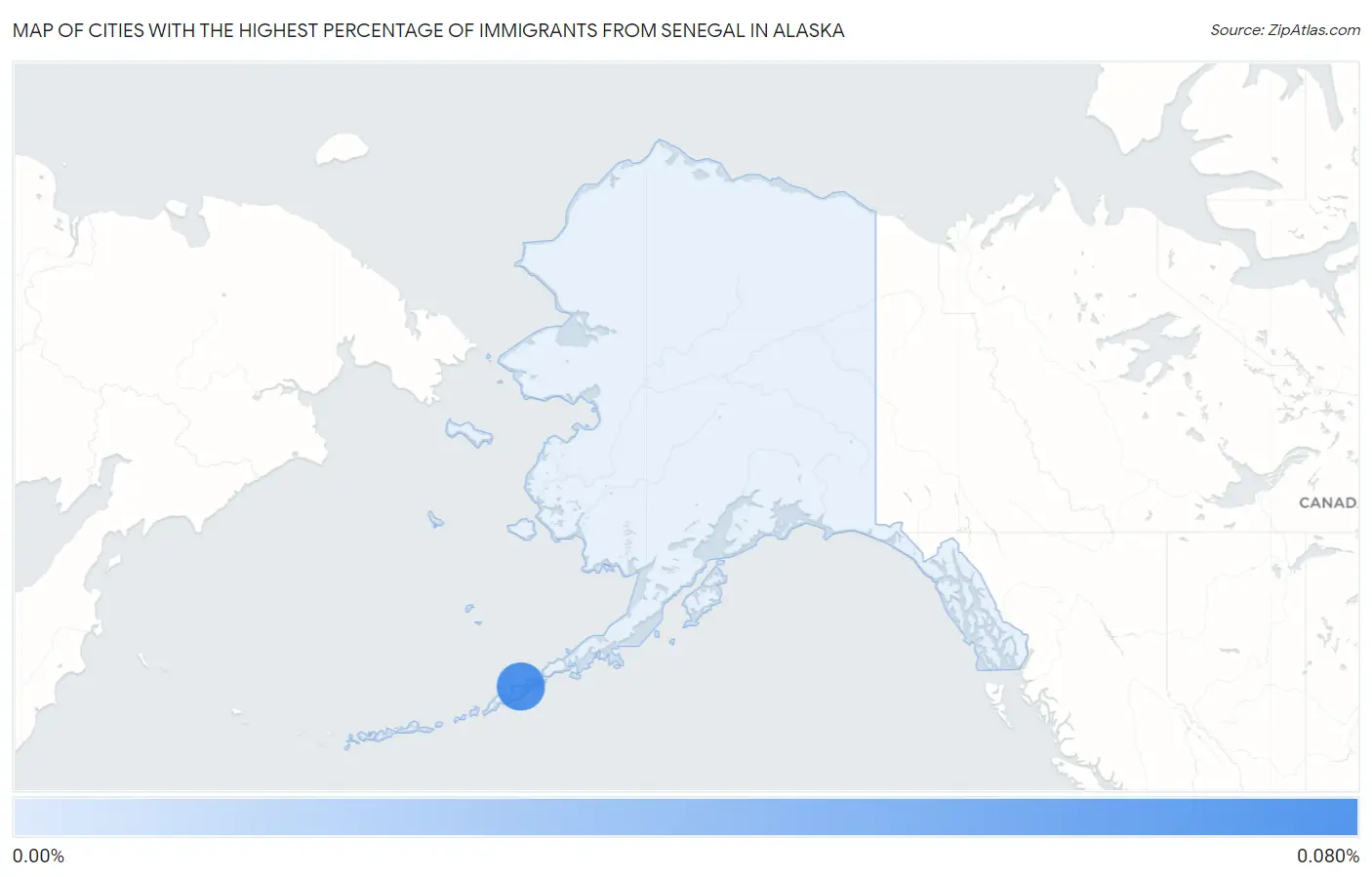 Cities with the Highest Percentage of Immigrants from Senegal in Alaska Map