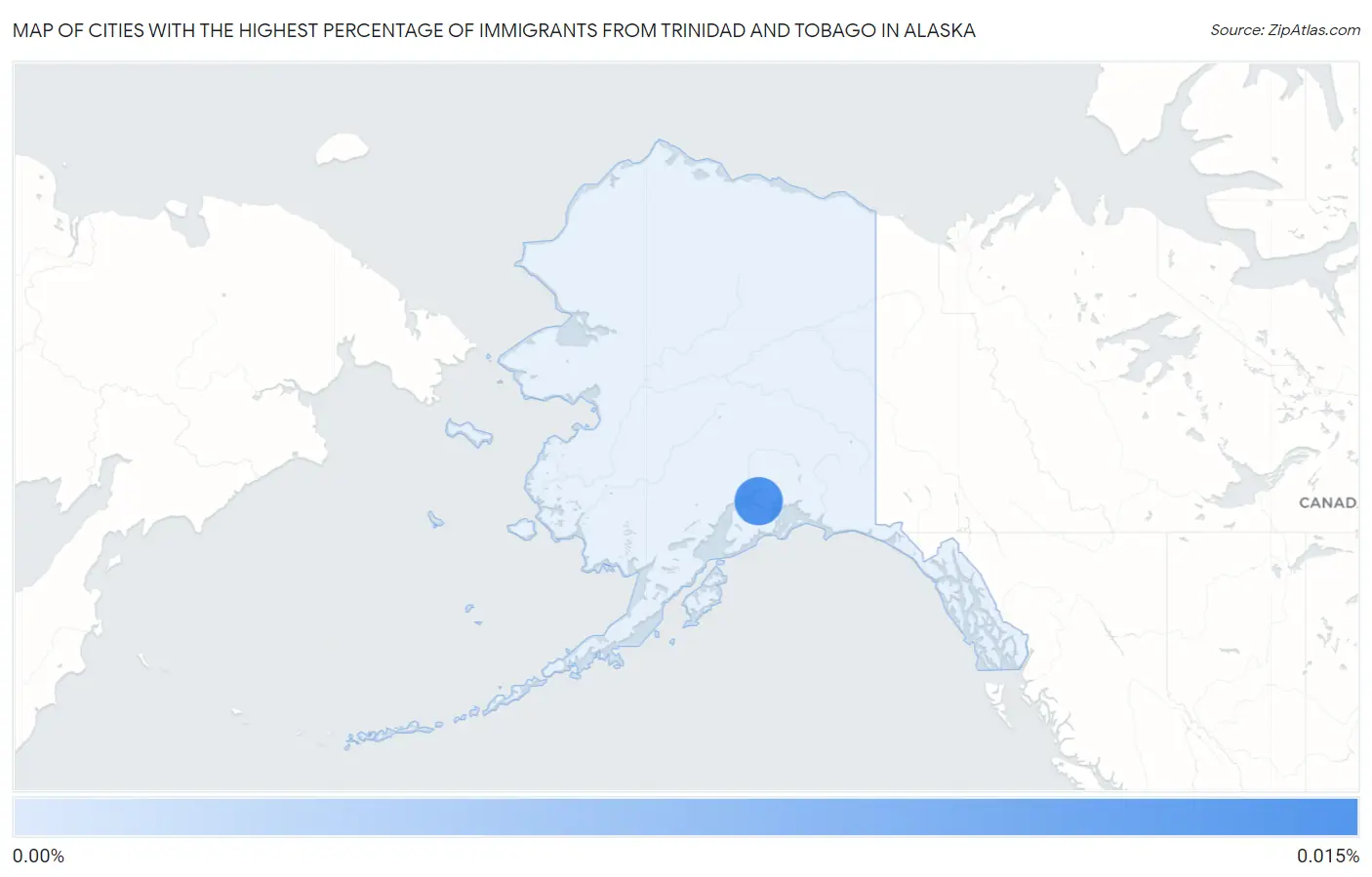 Cities with the Highest Percentage of Immigrants from Trinidad and Tobago in Alaska Map