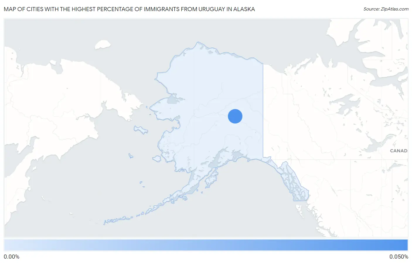 Cities with the Highest Percentage of Immigrants from Uruguay in Alaska Map