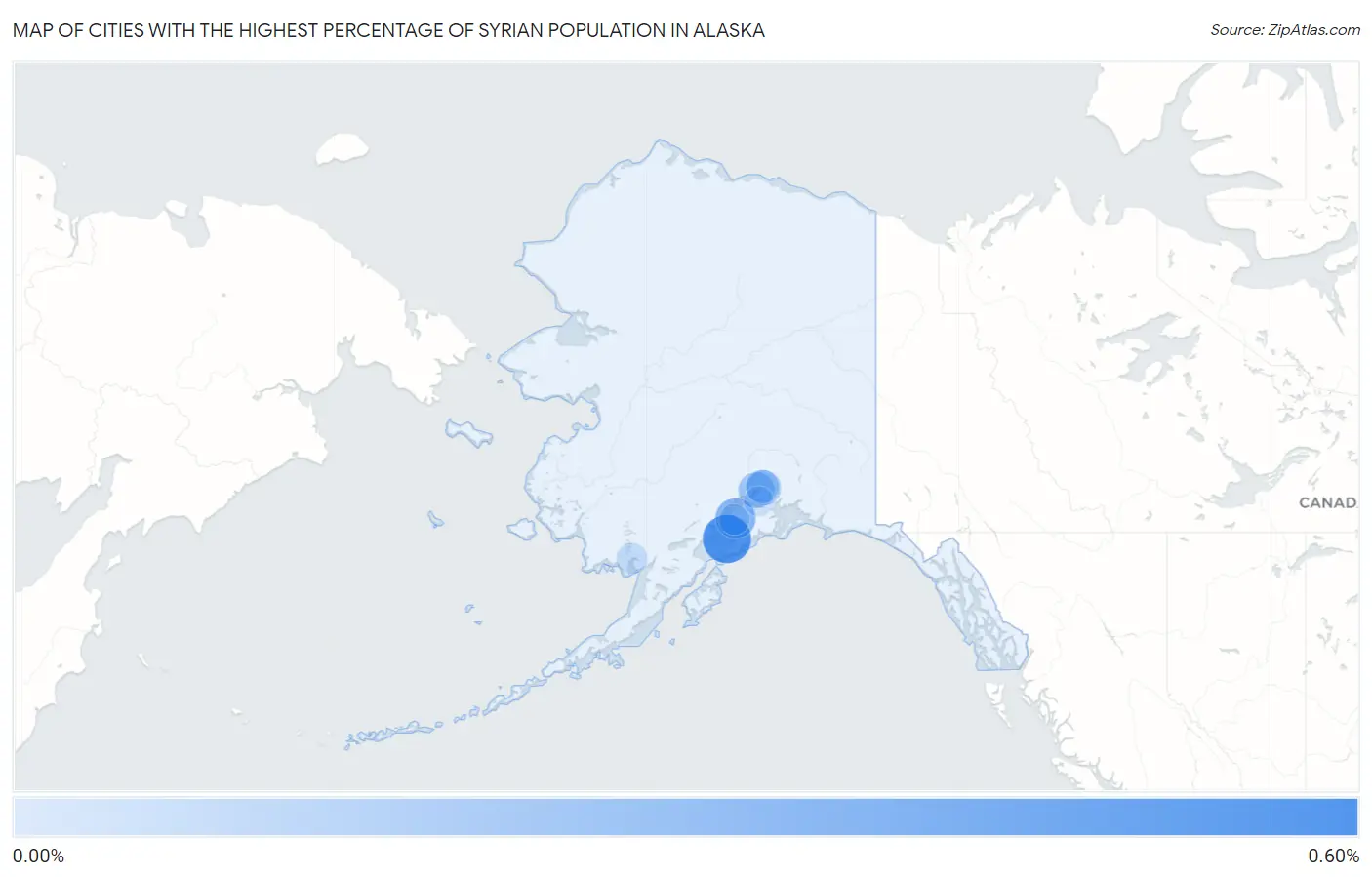 Cities with the Highest Percentage of Syrian Population in Alaska Map