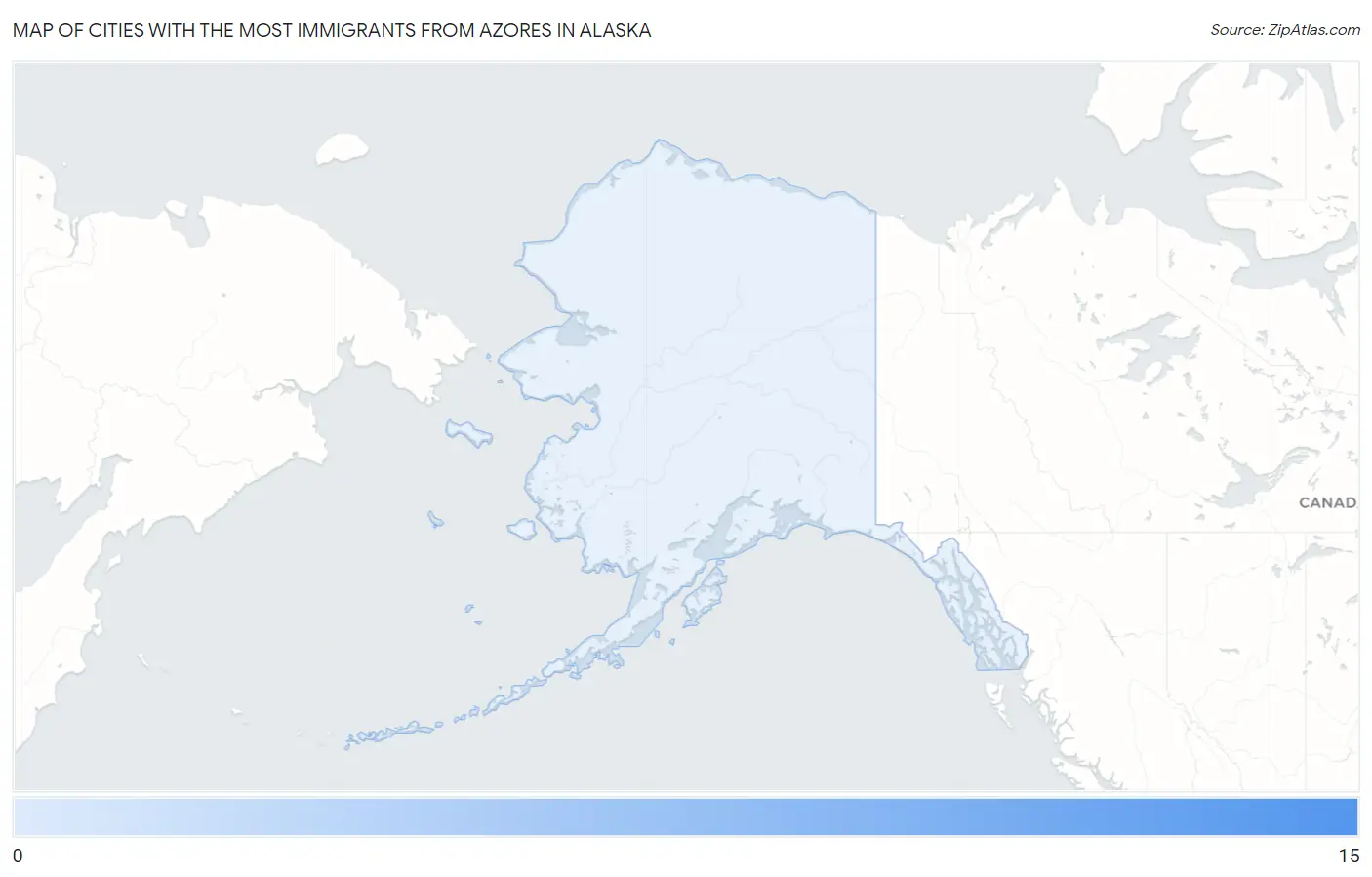 Cities with the Most Immigrants from Azores in Alaska Map