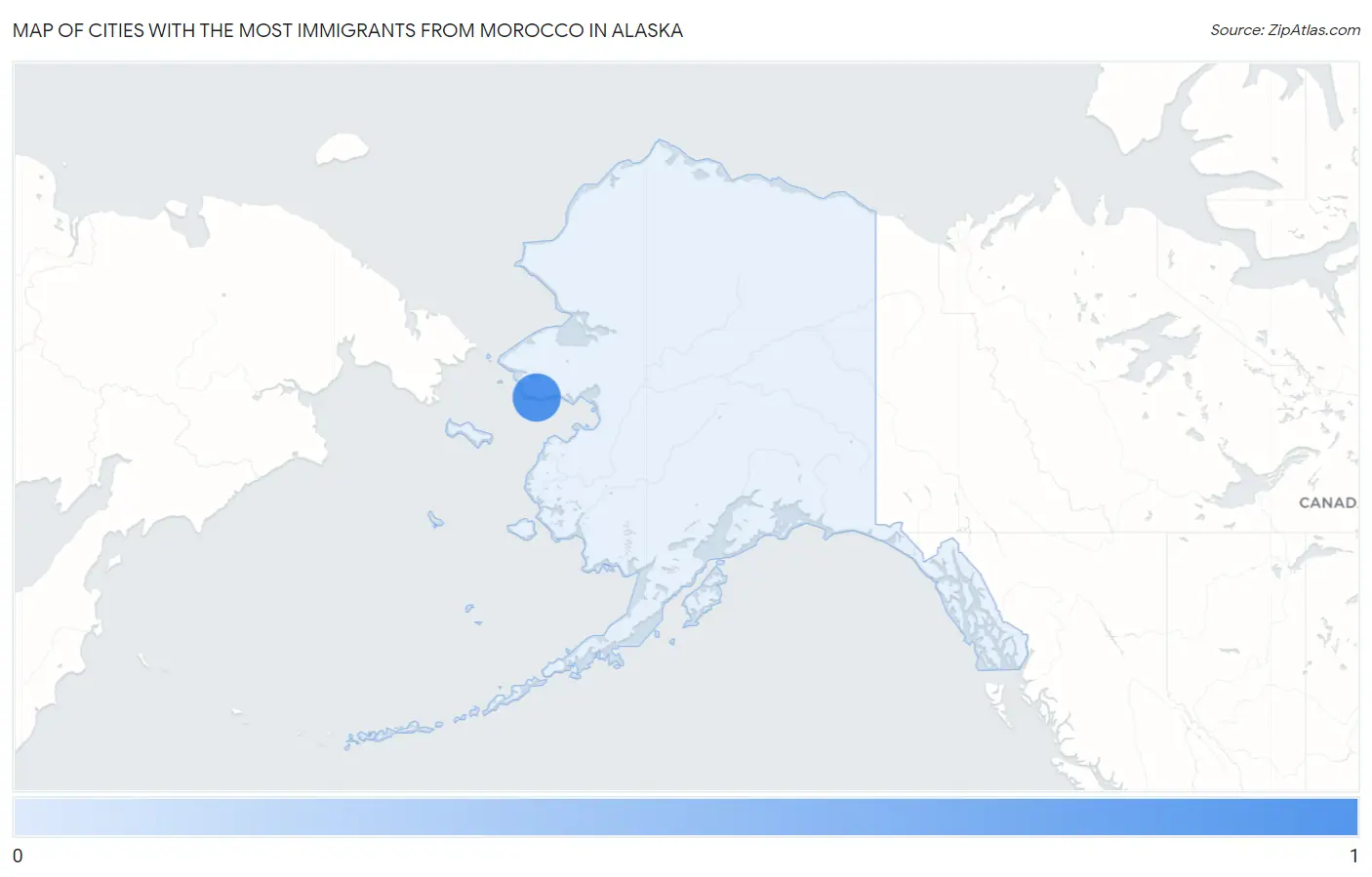 Cities with the Most Immigrants from Morocco in Alaska Map