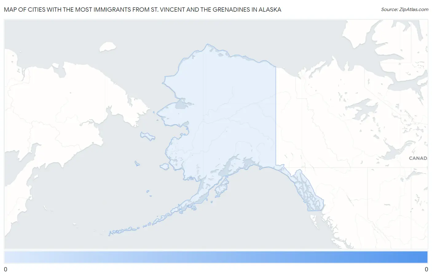 Cities with the Most Immigrants from St. Vincent and the Grenadines in Alaska Map