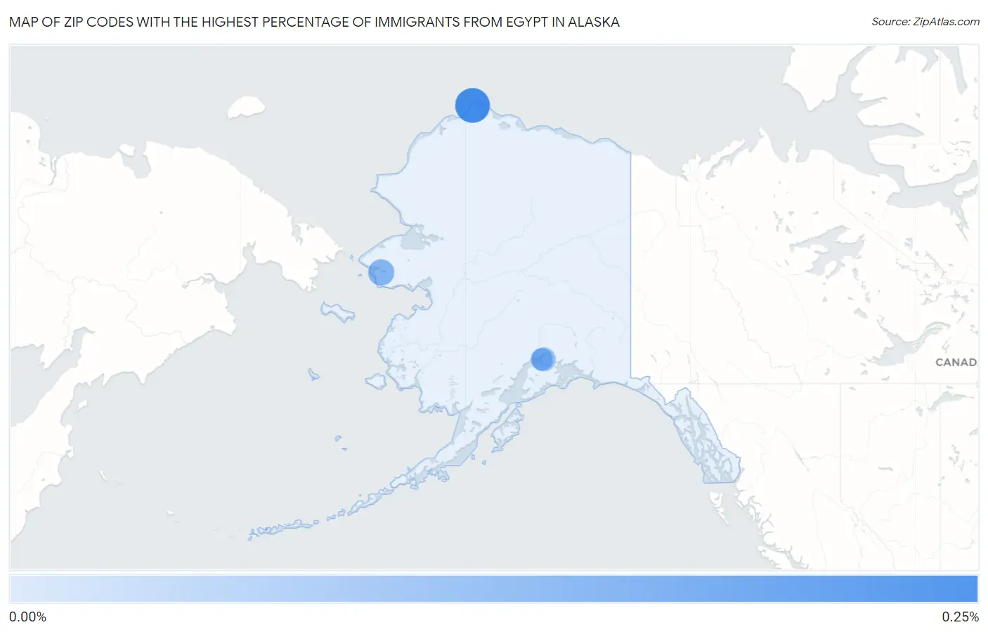 Zip Codes with the Highest Percentage of Immigrants from Egypt in Alaska Map