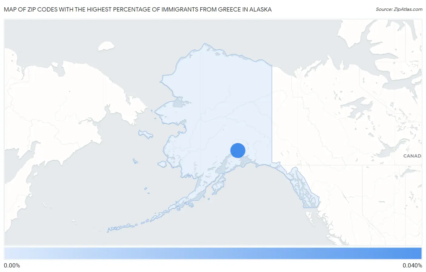 Zip Codes with the Highest Percentage of Immigrants from Greece in Alaska Map