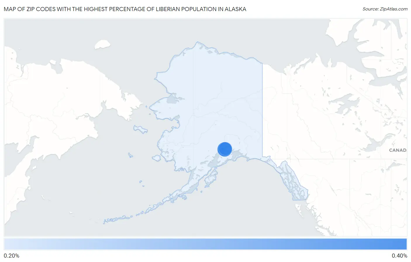 Zip Codes with the Highest Percentage of Liberian Population in Alaska Map