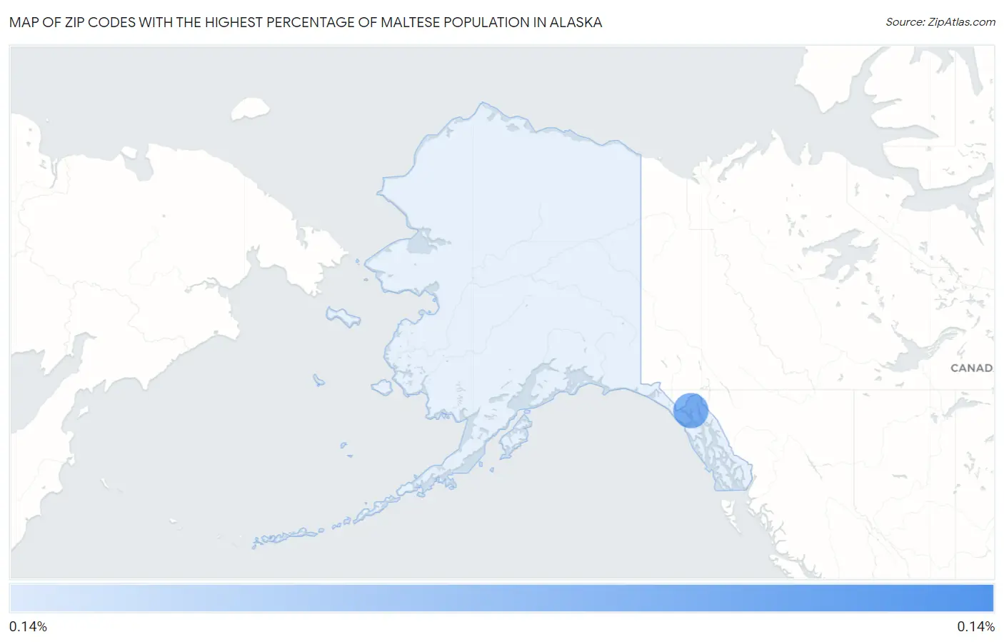 Zip Codes with the Highest Percentage of Maltese Population in Alaska Map
