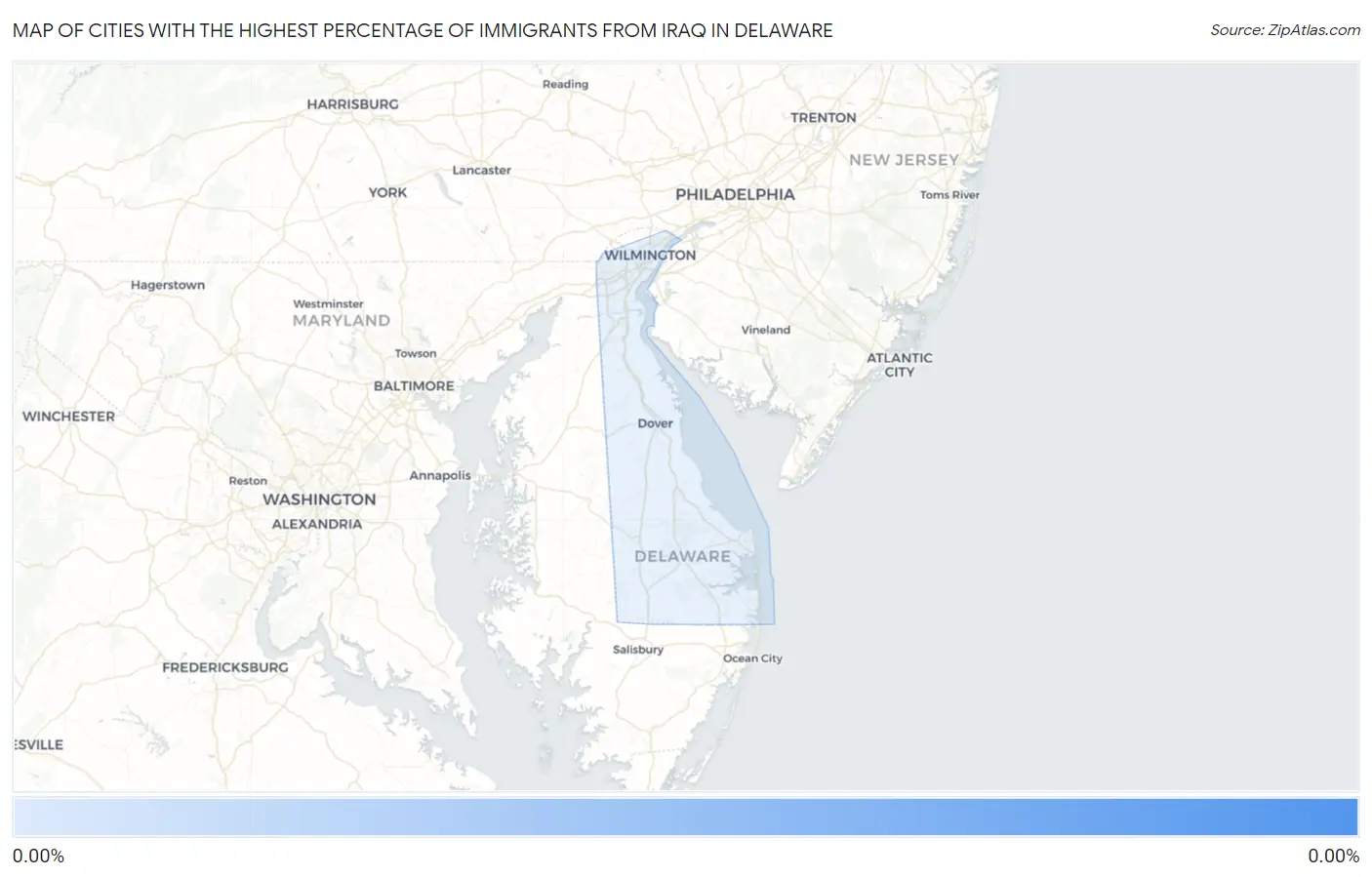 Cities with the Highest Percentage of Immigrants from Iraq in Delaware Map