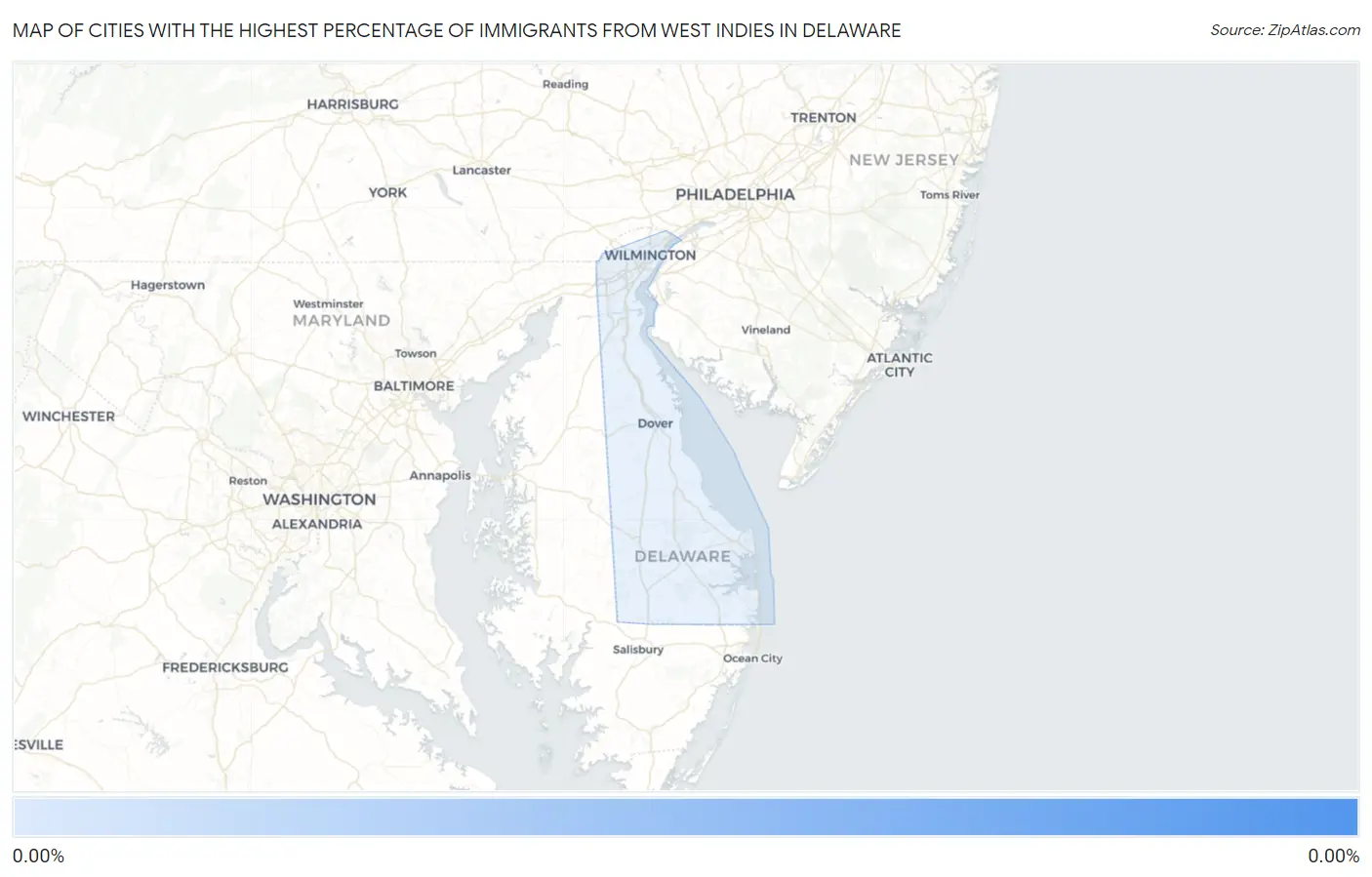 Cities with the Highest Percentage of Immigrants from West Indies in Delaware Map