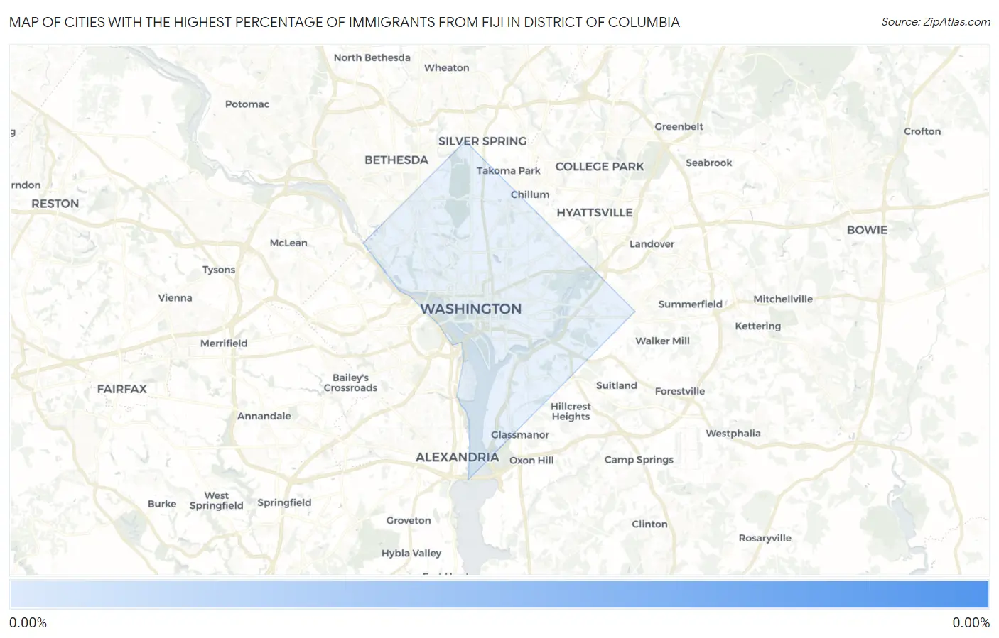 Cities with the Highest Percentage of Immigrants from Fiji in District Of Columbia Map