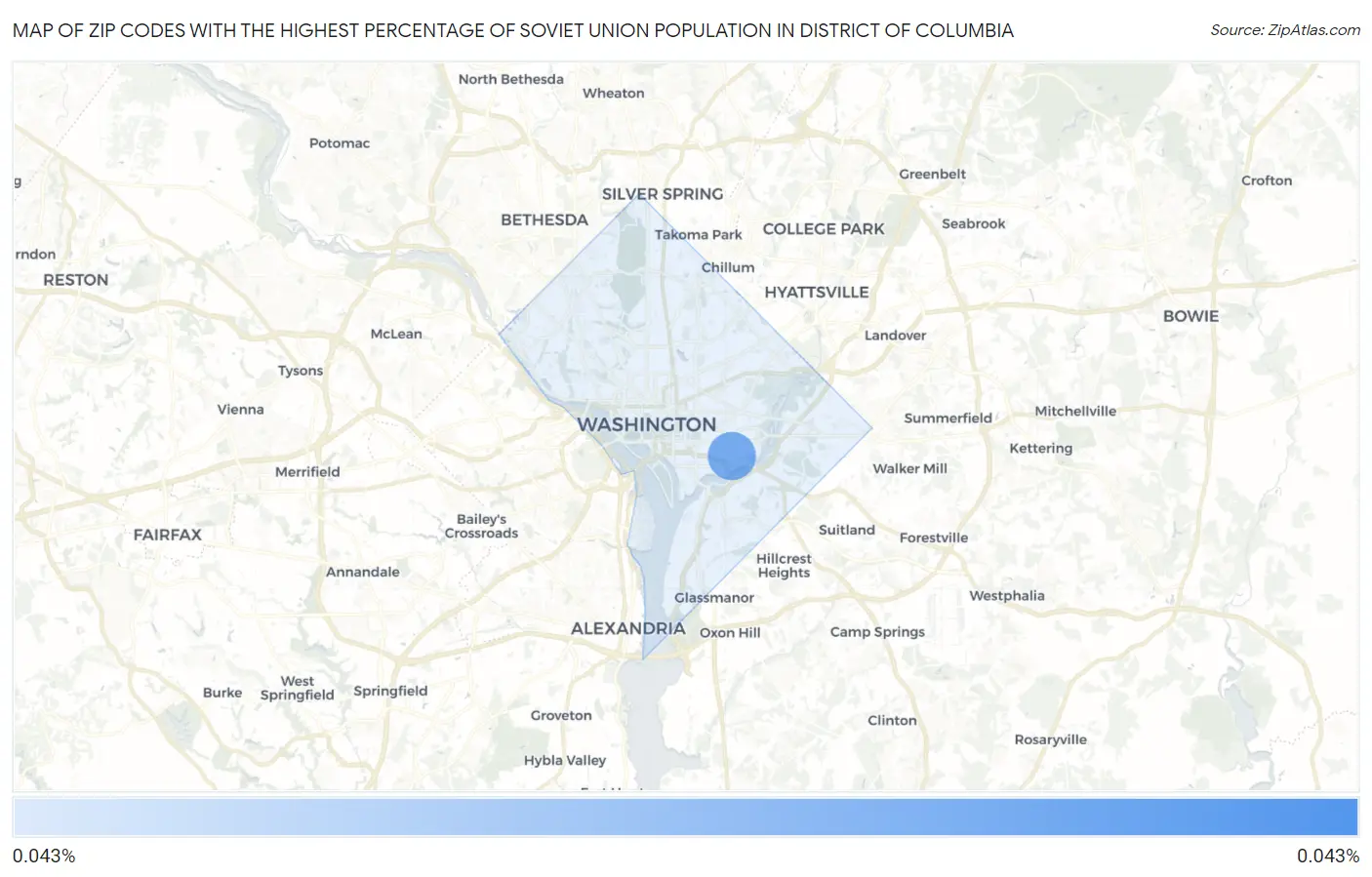Zip Codes with the Highest Percentage of Soviet Union Population in District Of Columbia Map