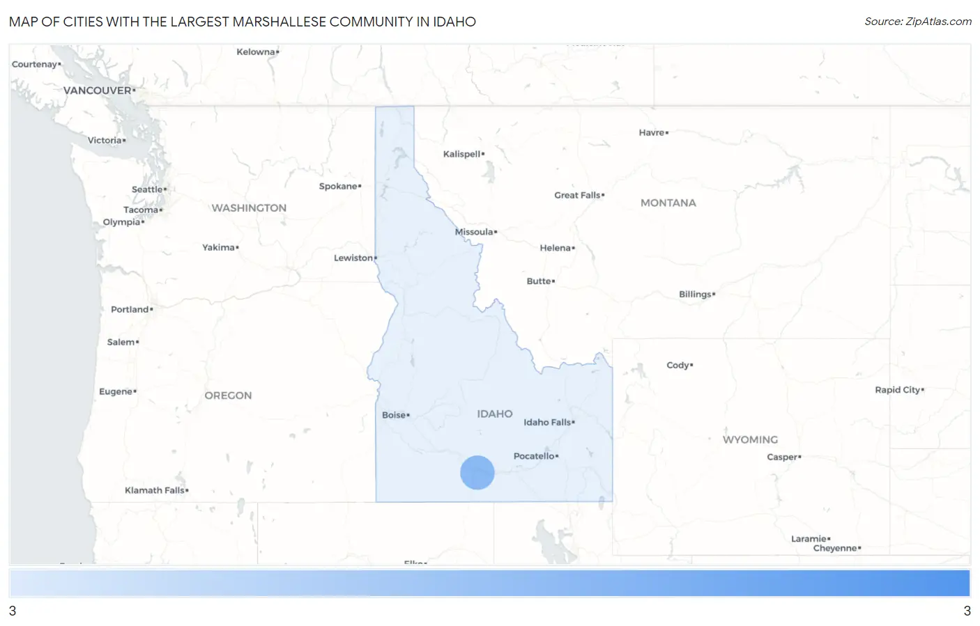 Cities with the Largest Marshallese Community in Idaho Map
